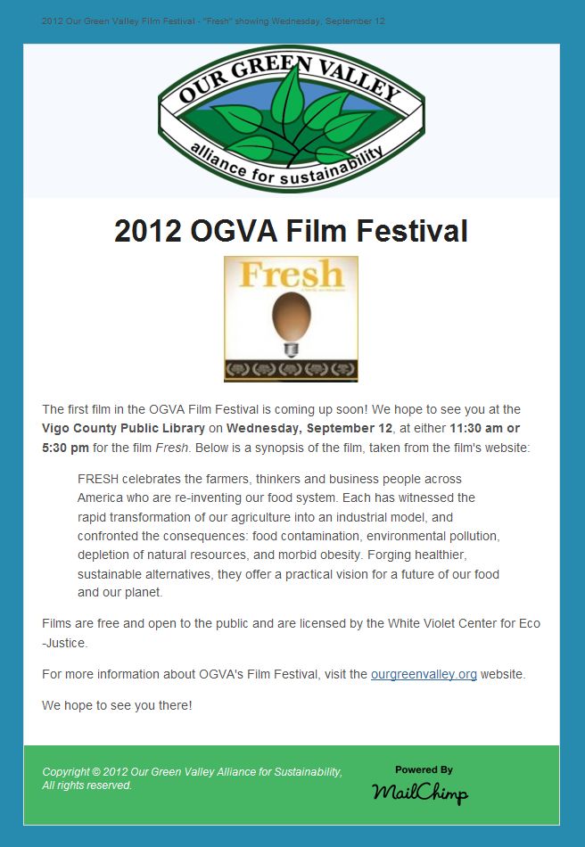 2012 OGVA Film Festival image of 2012 OGVA Film Festival poster
